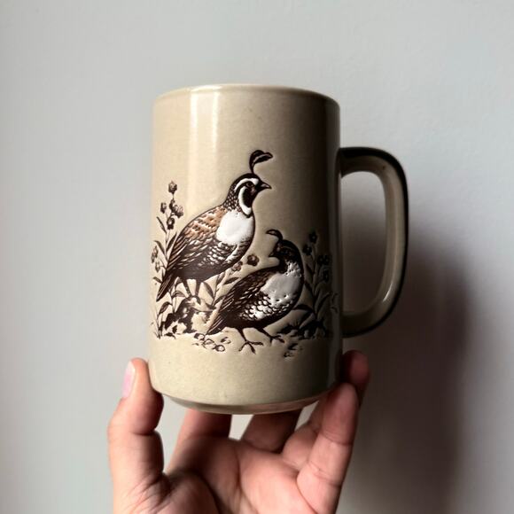 Otagiri Partridge Quail Mug Vintage Stoneware Primitive Rustic Farmhouse - Picture 5 of 8